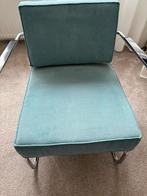 2 Stijlvolle blauwe stoel met chromen frame, Huis en Inrichting, Stoelen, Ophalen, Blauw, Zo goed als nieuw, Metaal