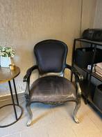 Zwarte stoel met suède zitting, Huis en Inrichting, Stoelen, Ophalen, Gebruikt, Zwart, Eén