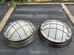 Twee industriële plafonniere, Tuin en Terras, Ophalen, Zo goed als nieuw, Hout