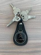 Sleutelhanger Citroën embleem op leren houder  , Ophalen of Verzenden, Gebruikt, Merk