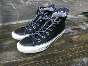 Zwarte leren Converse All Stars Hoge Sneakers Maat 31 zgan beschikbaar voor biedingen