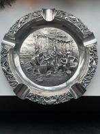 Antieke grote verzilverde asbak doorsnee 20 cm. Bieden, Ophalen