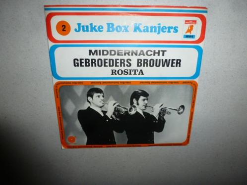 Vinyl singel GEBROEDERS BROUWER - Middernacht, Cd's en Dvd's, Vinyl | Nederlandstalig, Zo goed als nieuw, Levenslied of Smartlap