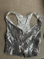 Zilver Glitter gilet maat S/M, Ophalen of Verzenden, Zo goed als nieuw, Maat 38/40 (M), Carnaval