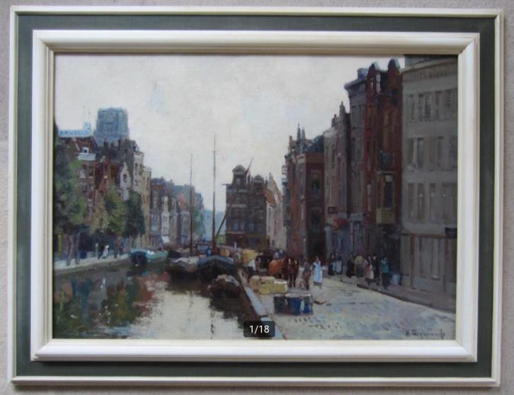 ===Delftsevaart te ROTTERDAM==Herman Bogman jr 1890-1975===, Antiek en Kunst, Kunst | Schilderijen | Klassiek, Ophalen of Verzenden