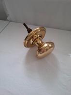 oude messing deurknop met plaat, Doe-het-zelf en Verbouw, Hang- en Sluitwerk, Ophalen of Verzenden, Gebruikt, Koper of Messing