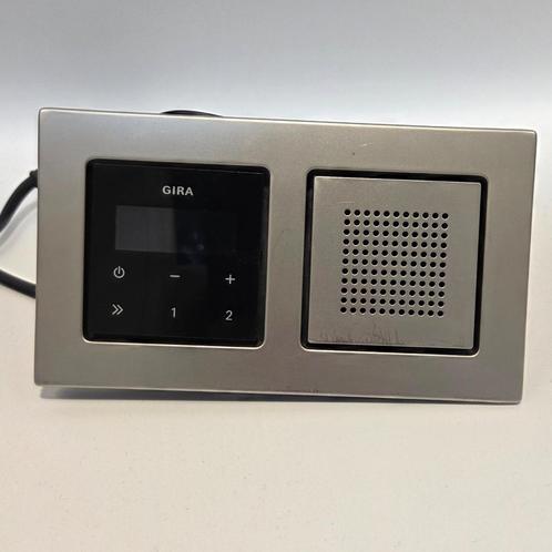Gira RDS inbouwradio, incl. luidspreker en afdekraam E2 zilv, Audio, Tv en Foto, Radio's, Zo goed als nieuw
