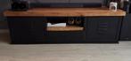 Tv meubel industrieel zwart hout - zo goed als nieuw, 100 tot 150 cm, Ophalen of Verzenden, Zo goed als nieuw, Minder dan 100 cm