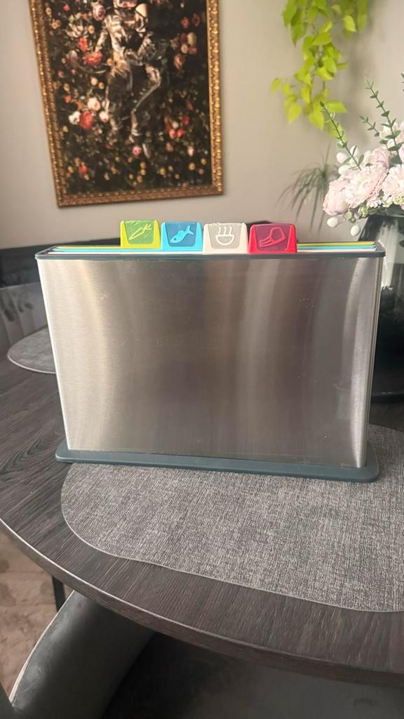 Joseph Joseph Snijplankenset met houder, Huis en Inrichting, Keuken | Keukenbenodigdheden, Gebruikt, Ophalen of Verzenden