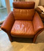 Leren fauteuil/stoel, Ophalen, Zo goed als nieuw, 50 tot 75 cm, Leer