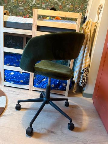 Trendhopper bureaustoel velvet groen - z.g.a.n. beschikbaar voor biedingen