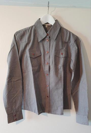 Esprit zwart wit geblokte katoenen blouse maat S 34 beschikbaar voor biedingen