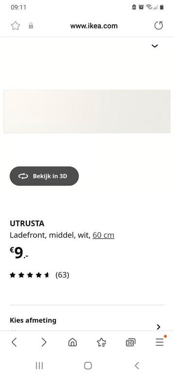 3x Utrusta ikea front binnenlade