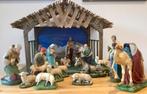 Antieke Kerststal 1940 - 20 Gipsen Beelden, Ophalen of Verzenden