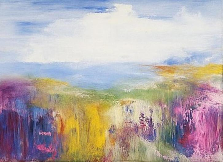 Levendig abstract schilderij, Antiek en Kunst, Kunst | Schilderijen | Abstract, Ophalen of Verzenden