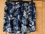 Nieuw=blauw/creme korte broek =Hema/M, Kleding | Dames, Broeken en Pantalons, Maat 38/40 (M), Kort, Blauw, Nieuw