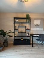 Woood Fons vakkenkast - zgan - 204x126x38, Huis en Inrichting, Kasten | Wandmeubels, Met plank(en), 200 cm of meer, Ophalen of Verzenden