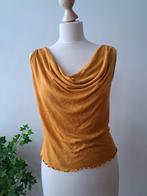 Okergele tricot top van Morgan, Kleding | Dames, Tops, Maat 38/40 (M), Geel, Zo goed als nieuw, Zonder mouw