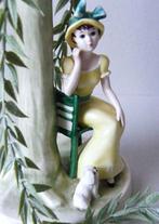 Lampvoet Goebels vrouwenfiguur met hond, Ophalen of Verzenden