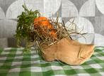 Houten klomp klompje naturel blank 10cm met wortel van stof, Diversen, Sinterklaas, Ophalen of Verzenden, Zo goed als nieuw