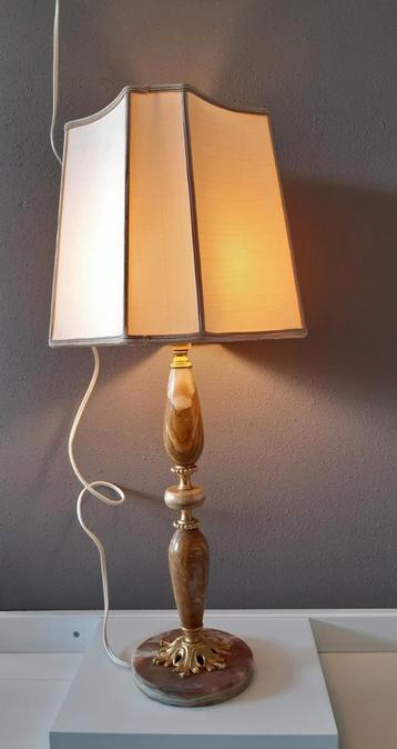 Vintage-ONYX-tafel/schemerlamp-mid century- geheel gave poot beschikbaar voor biedingen