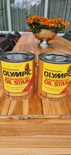 Olympic water repellent oil stain semitransparant 716, Doe-het-zelf en Verbouw, Nieuw, Verf, Wit, Ophalen