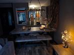 eettafel met 3 stoelen en bankje, Ophalen, 50 tot 100 cm, Zo goed als nieuw, Vijf personen of meer