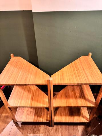 2 IKEA Bamboe Hoekrekjes Wastafel - 34x60cm beschikbaar voor biedingen