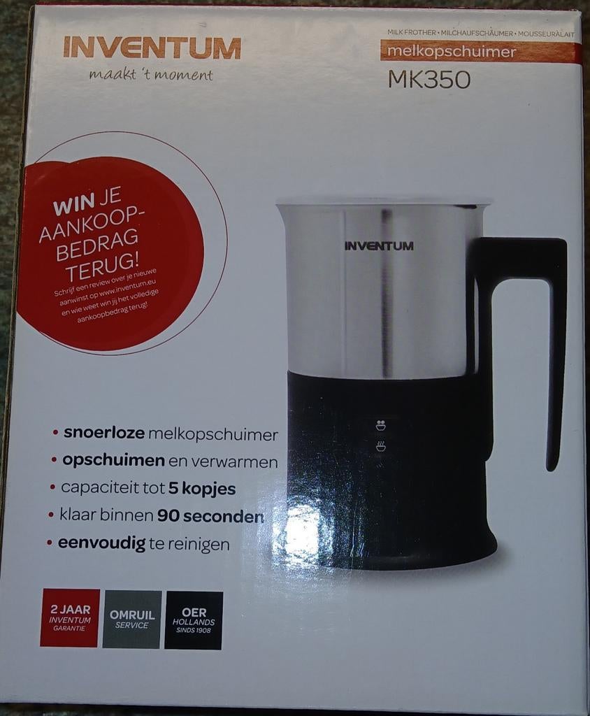 Inventum MK350 Melkopschuimer - Perfecte melkschuim!, Witgoed en Apparatuur, Melkopschuimers, Ophalen, Zo goed als nieuw, Elektrische melkopschuimer