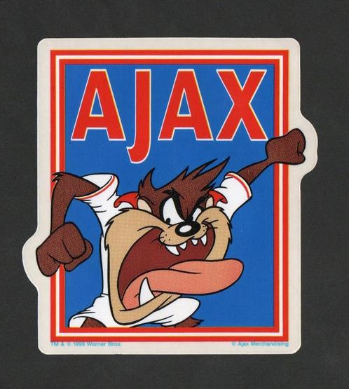 Sticker Ajax Amsterdam Voetbal Tasmanian Devil Looney Tunes., Verzamelen, Overige Verzamelen, Zo goed als nieuw, Ophalen of Verzenden