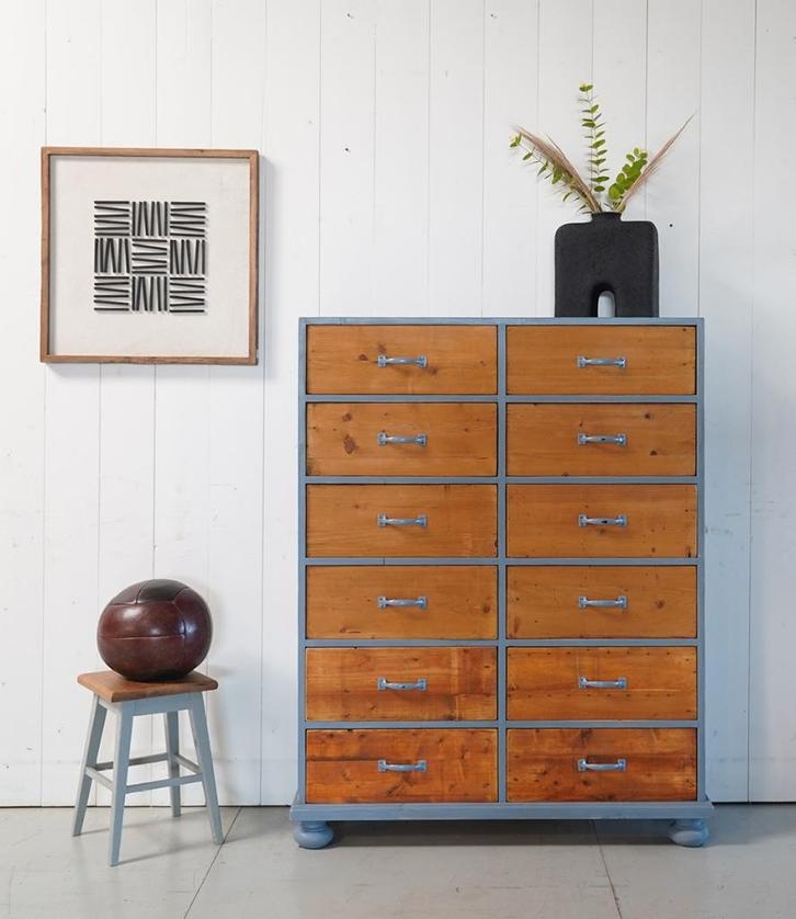 Ladekast, Opberger, Vintage kast, Houten kast, Ladeblok, Huis en Inrichting, Kasten | Ladekasten, Zo goed als nieuw, 100 tot 150 cm