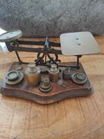 Antieke Balans Weegschaal met Gewichten, Antiek en Kunst, Ophalen of Verzenden