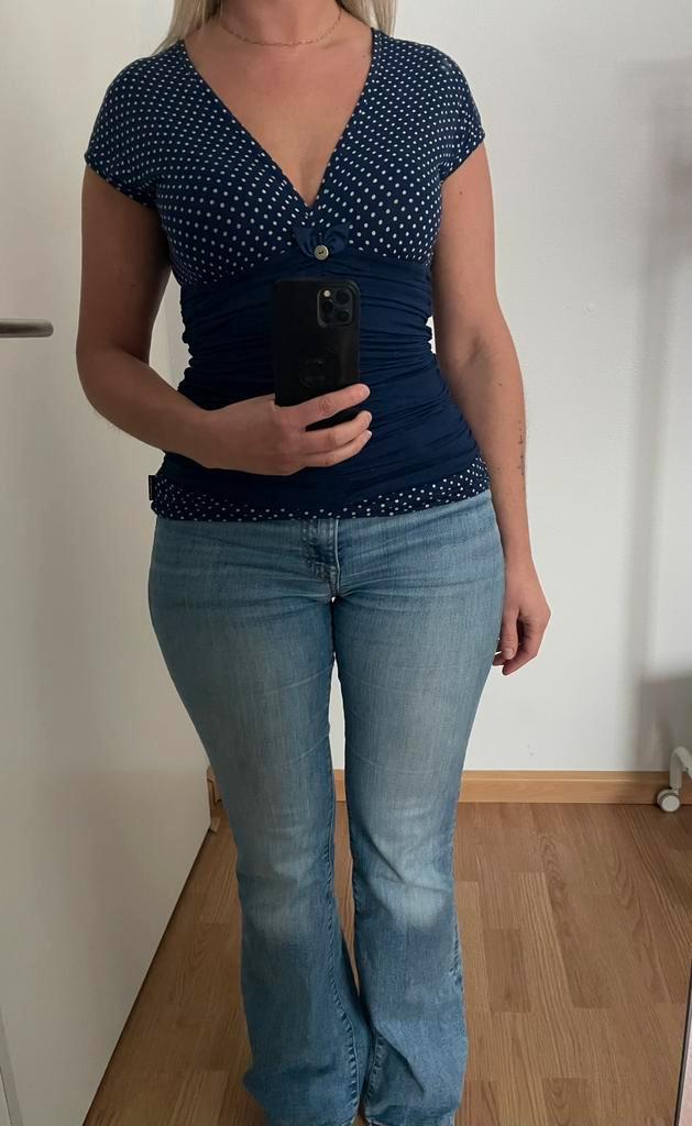 Fornarina top, Kleding | Dames, Tops, Zo goed als nieuw, Maat 36 (S), Blauw, Korte mouw, Ophalen of Verzenden