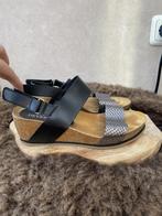 Leren sandalen, Verzenden, Zwart, Sandalen of Muiltjes, Zo goed als nieuw