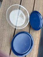 2 x tupperware acryl bordjes schaaltjes met deksel, Ophalen of Verzenden, Zo goed als nieuw, Blauw, Schaal