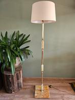 Vloerlamp / staande lamp marmer en messing, vintage, Huis en Inrichting, Lampen | Vloerlampen, Ophalen, Gebruikt, Metaal, 150 tot 200 cm