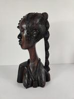 Grote buste vrouw, ebbenhout, Afrika, midden 20e eeuw, Ophalen of Verzenden
