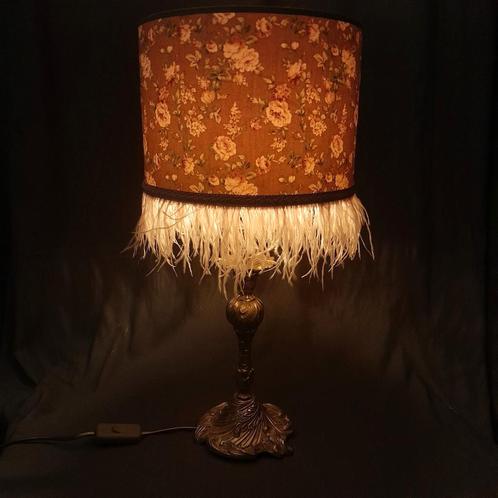 Zeer unieke vintage boudoir burlesque schemerlamp roze goud, Huis en Inrichting, Lampen | Lampenkappen, Zo goed als nieuw, 50 cm of meer