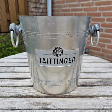 Taittinger vintage metalen champagnekoeler jaren 70 beschikbaar voor biedingen