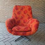 Vintage draaifauteuil opnieuw bekleed jaren 70 draaistoel, Huis en Inrichting, Fauteuils, Vintage design retro, Kolibrivintagehal@gmail.com