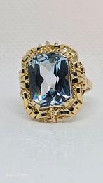 Indrukwekkende Art Deco Ring met Blauwe Steen, Verzenden, Goud, Ring, Met edelsteen