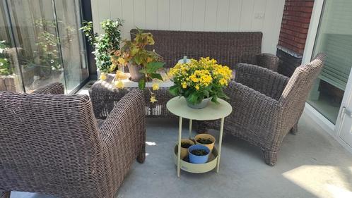 Garden Furniture Set, Tuin en Terras, Tuinsets en Loungesets, Gebruikt, Tuinset, Wicker, 5 zitplaatsen, Bank, Bijzettafel, Ophalen