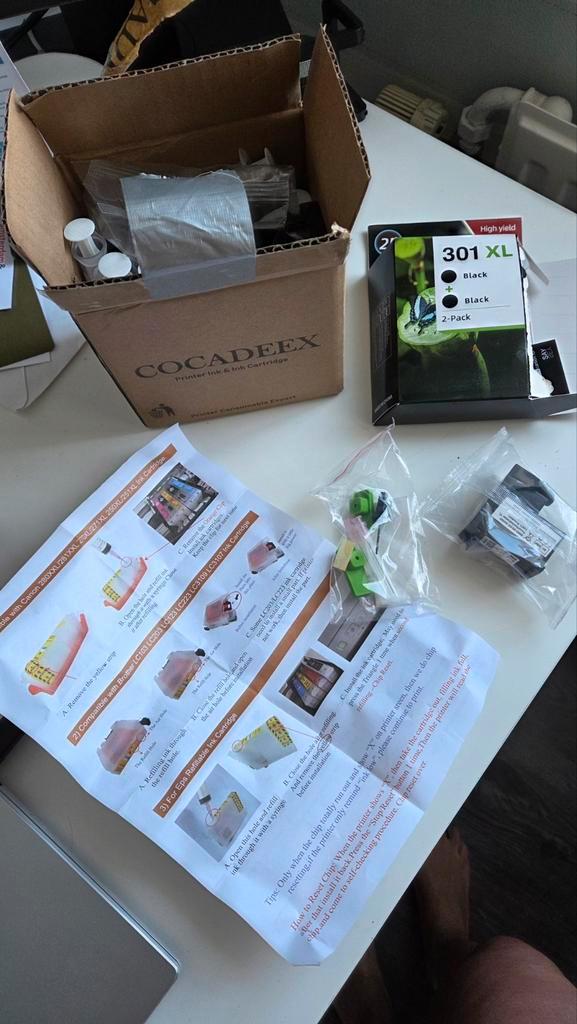 CANON 301XL Zwart 2-pack + Navulset, Computers en Software, Printerbenodigdheden, Nieuw, Cartridge, Ophalen of Verzenden