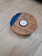 Vintage memphis kaarshouder design, Huis en Inrichting, Woonaccessoires | Kandelaars en Kaarsen, Overige materialen, Blauw, Ophalen of Verzenden