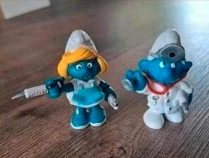Doktersmurf en verpleegster Smurfin, Verzamelen, Smurfen, Zo goed als nieuw, Verschillende Smurfen, Ophalen of Verzenden
