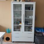 Vitrinekast hoogglans wit, Ophalen, Gebruikt, 25 tot 50 cm, 150 tot 200 cm