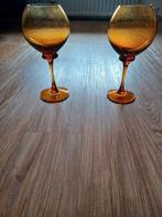 Horbowy mondgeblazen amberkleurige kelken in goede staat, Ophalen