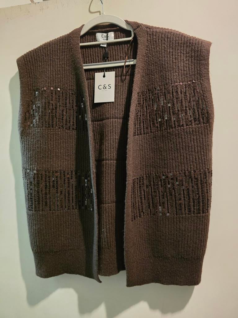 Nieuw c&s the label gilet M/l bruin glitter, Ophalen of Verzenden, Nieuw, Maat 38/40 (M), Bruin