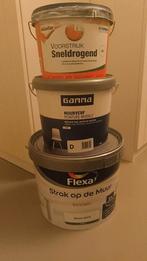 Verf over. Blauw/grijs. +voorstrijk. Zie omschrijving, Ophalen, Zo goed als nieuw, Wit