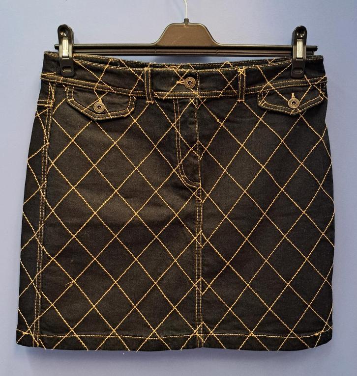 Scherpe prijs! Bandolera denim rok met stiksels mt 40 49582, Kleding | Dames, Rokken, Zo goed als nieuw, Maat 38/40 (M), Zwart